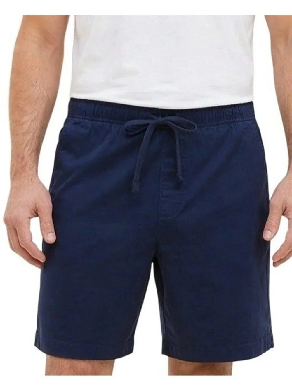 NWT Banana Republic Men's S Pull-On Chino Shorts Blue Elastic Waist